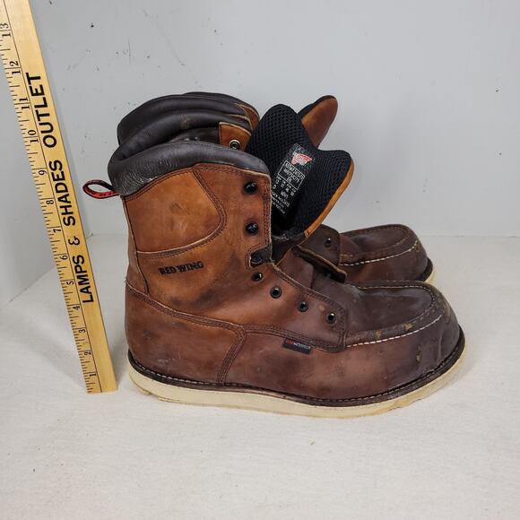 Red Wing Boots Mens Sz 12 D Brown Waterproof Boot Workwear Gorpcore Utility Work - Picture 5 of 16